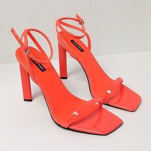 Nine West Hotz 3 Heeled Sandals, Orange, Women's 10 M